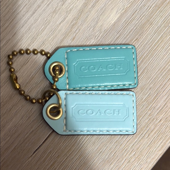 Coach Aqua Leather Keychain Tags with Gold Accents - Picture 3 of 3